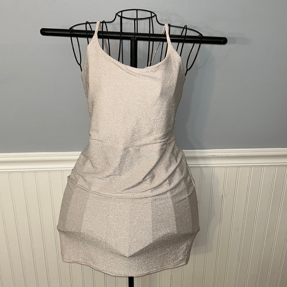 Champagne pink sparkly dress